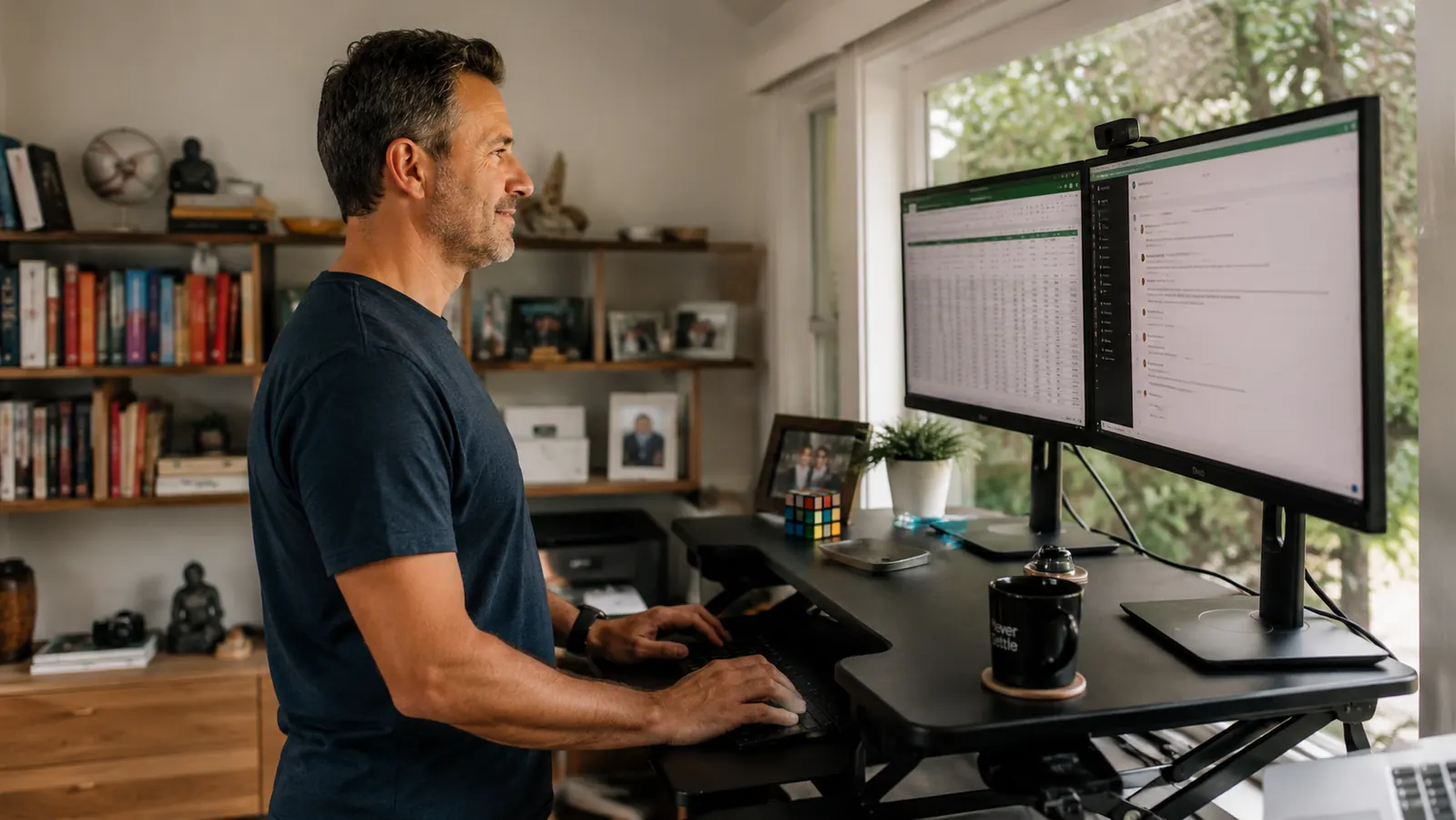 How to Stop Lower-Back Pain at Your Home Office Desk Using a Desk Converter